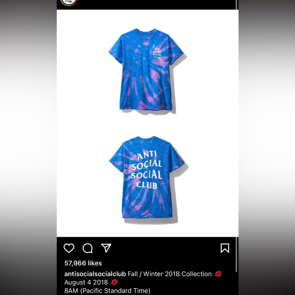 Anti Social Social Club - Fall/Winter 2018 Collection. Rarely worn, almost new!